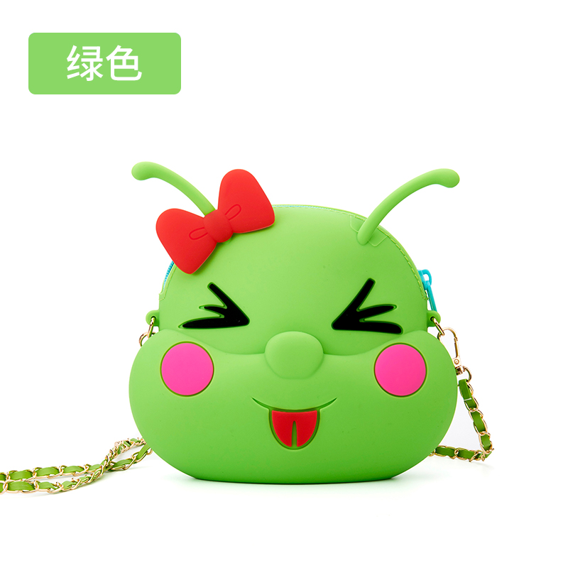 硅膠糖果色兒童單肩挎包 卡通蟲(chóng)妹妹購(gòu)物錢包